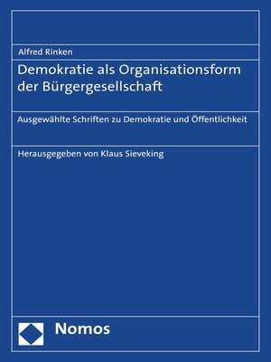 cover image of Demokratie als Organisationsform der Bürgergesellschaft